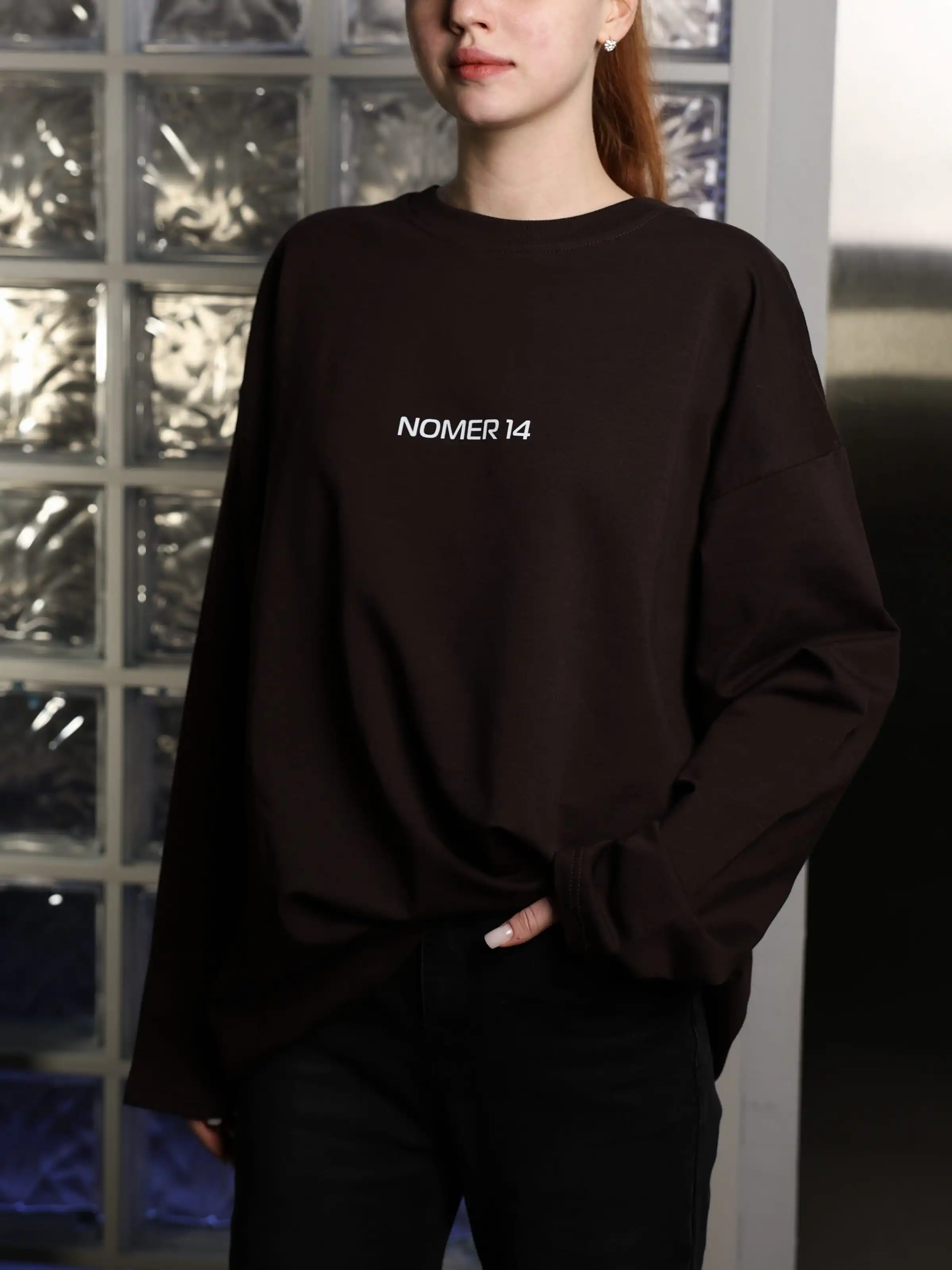 Коричневий лонгслів